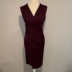 White House Black Market Deep Purple Midi Dress, size 6
